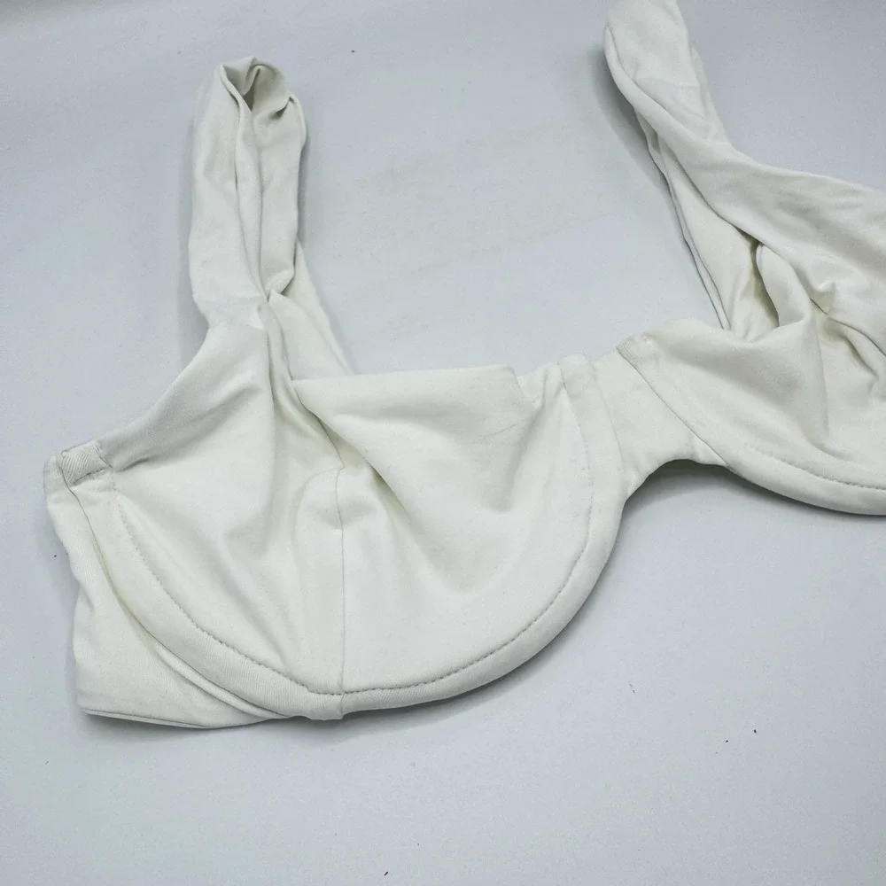 L*Space Tori Bikini Top White XS NWT LSTRT21 Halter Swim $114